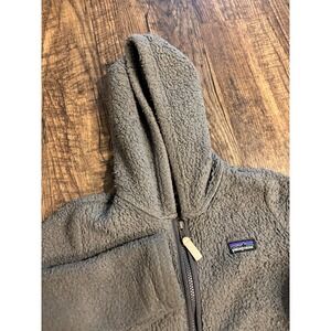 Patagonia Los Gatos Hoodie Kids S (7-8) Gray Soft Cozy Sherpa Fleece Worn Wear